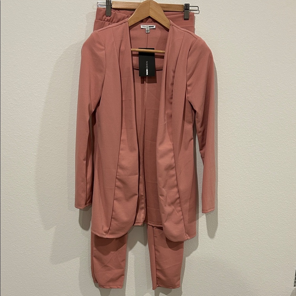Mauve Blazer and Pants Set
